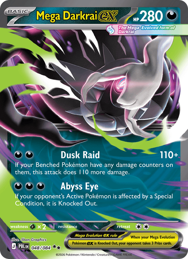 Mega Darkrai ex - Pitch Black 048 - Pokemon trading card