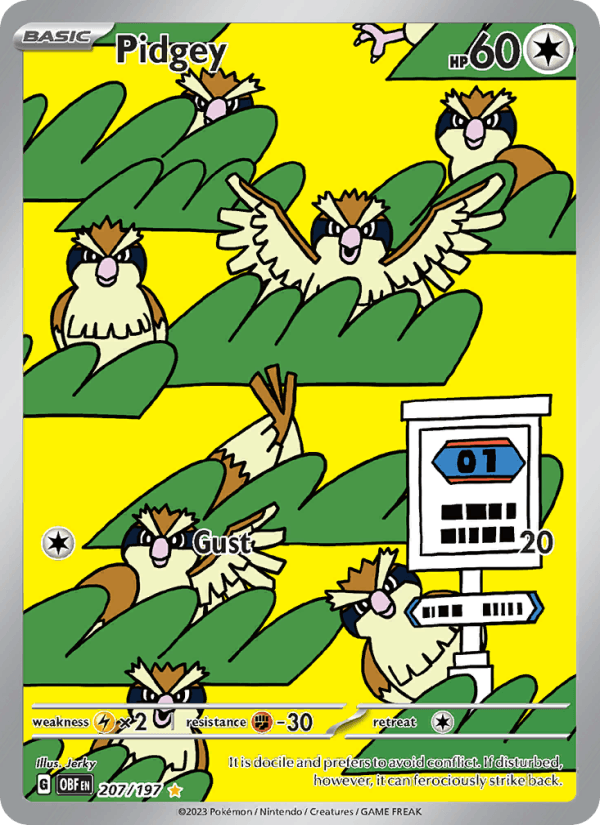Pidgey - Obsidian Flames 207 - Pokemon trading card