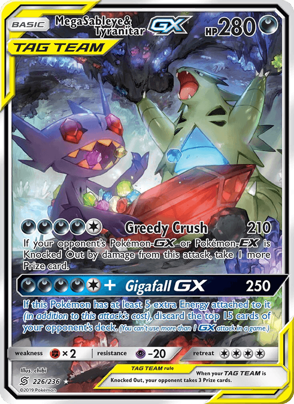 Mega Sableye & Tyranitar GX - Unified Minds 226 - Pokemon trading card