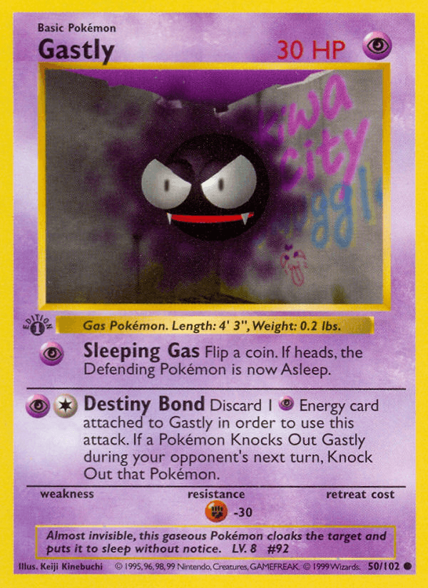Gastly - Base Set 50 - Pokemon trading card