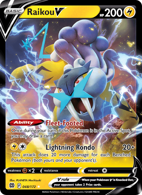 Raikou V - Brilliant Stars 048 - Pokemon trading card