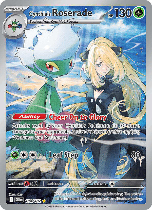 Cynthia's Roserade - Destined Rivals 184 - Pokemon trading card