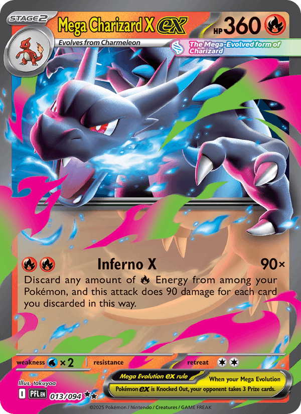 Mega Charizard X ex - Phantasmal Flames 013 - Pokemon trading card