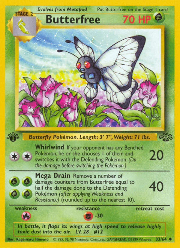 Butterfree - Jungle 33 - Pokemon trading card