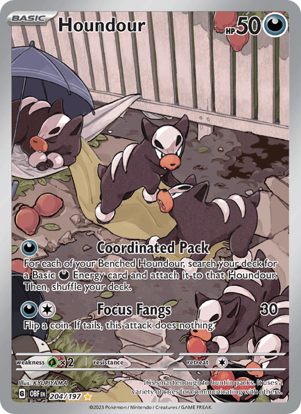 Houndour - Obsidian Flames 204 - Pokemon trading card