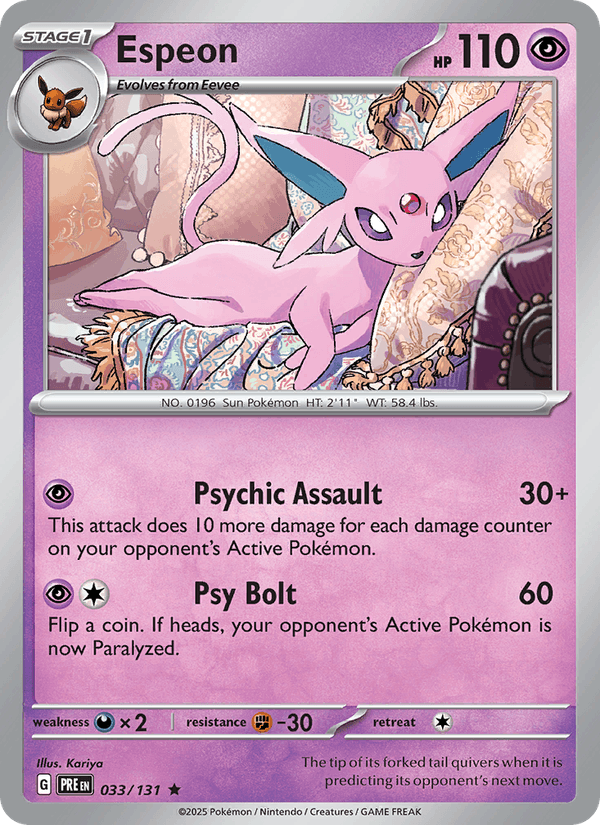 Espeon - Prismatic Evolutions 033 - Pokemon trading card