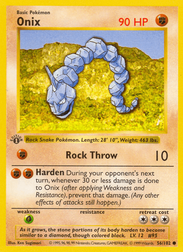 Onix - Base Set 56 - Pokemon trading card
