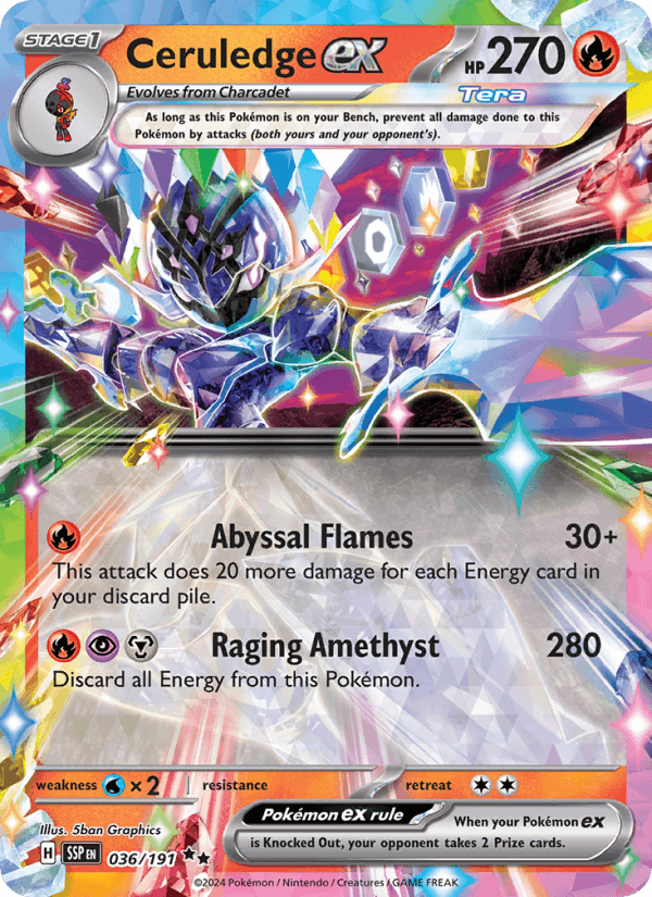 Ceruledge ex - Surging Sparks 036 - Pokemon trading card