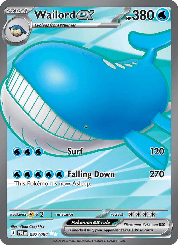 Wailord ex - Pitch Black 097 - Pokemon trading card