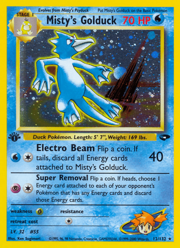 Misty's Golduck - Gym Challenge 12 - Pokemon trading card