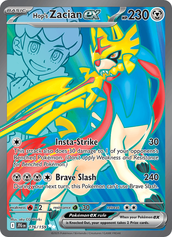 Hop's Zacian ex - Journey Together 176 - Pokemon trading card