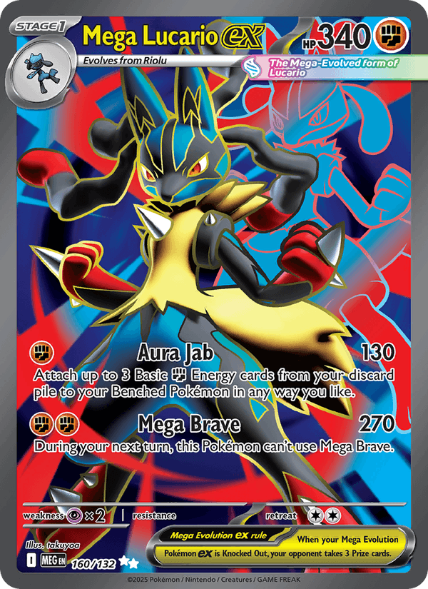 Mega Lucario ex - Mega Evolution 160 - Pokemon trading card