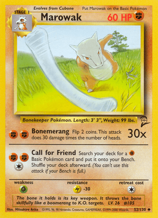 Marowak - Base Set 2 52 - Pokemon trading card