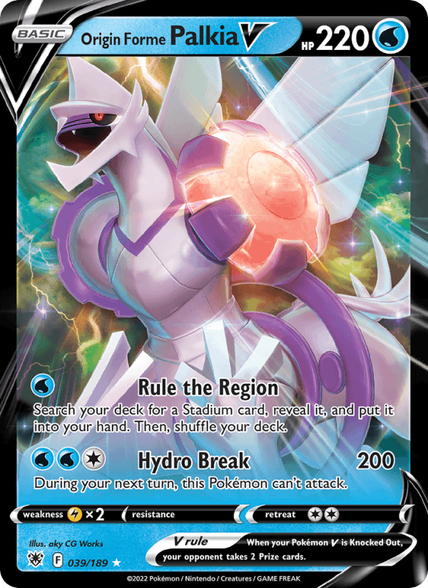 Origin Forme Palkia V - Astral Radiance 039 - Pokemon trading card