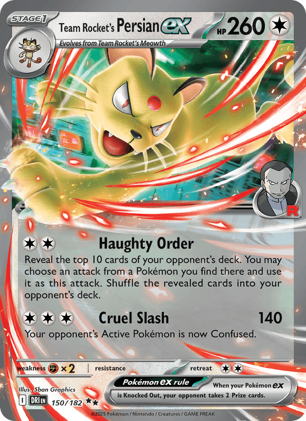 Team Rocket's Persian ex - Destined Rivals 150 - Pokemon trading card