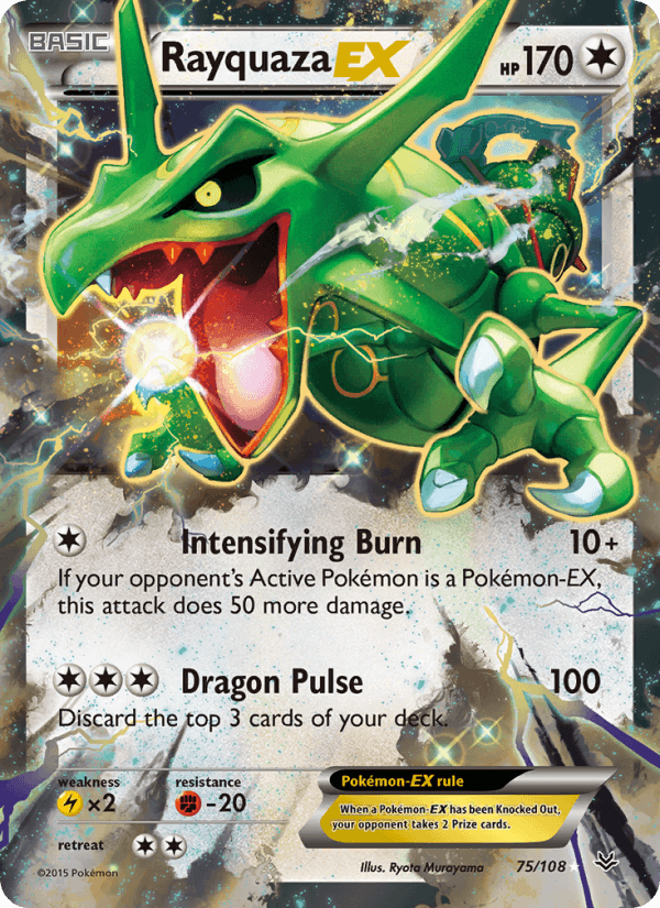 Rayquaza EX - Roaring Skies 75 - Pokemon trading card