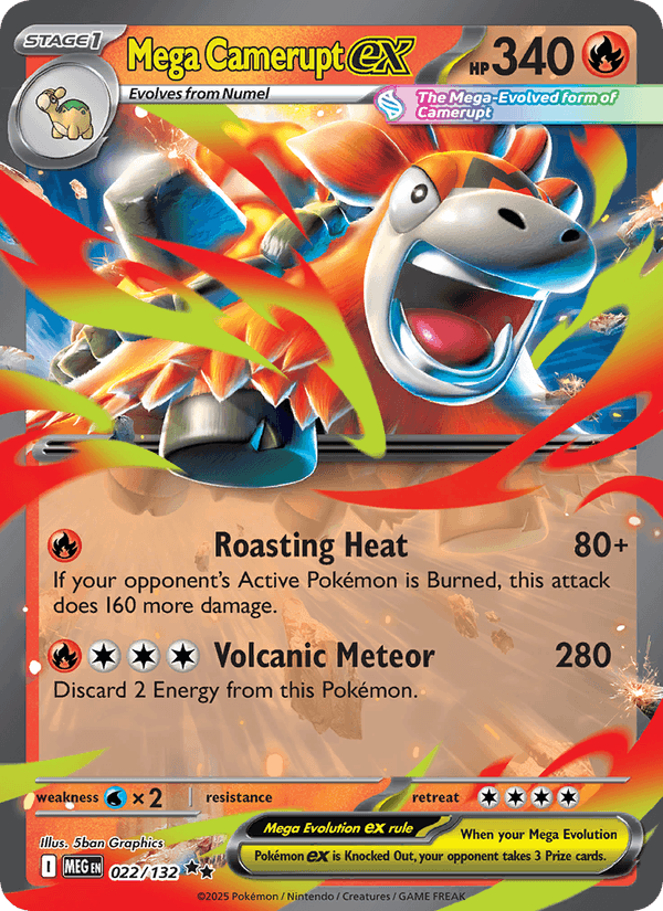 Mega Camerupt ex - Mega Evolution 022 - Pokemon trading card