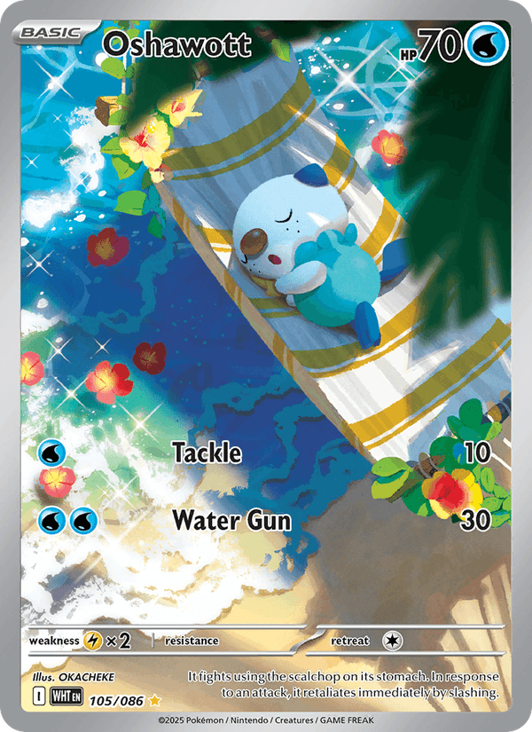 Oshawott - White Flare 105 - Pokemon trading card