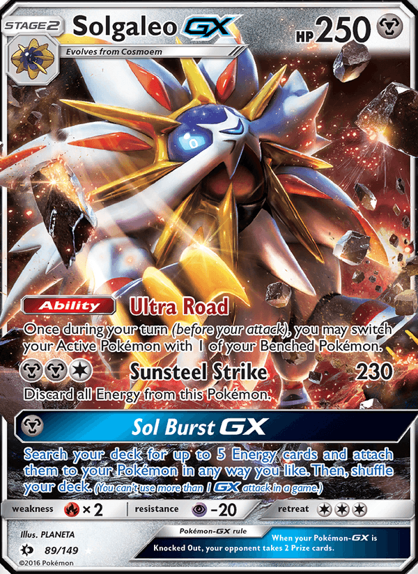 Solgaleo GX - Sun & Moon 89 - Pokemon trading card