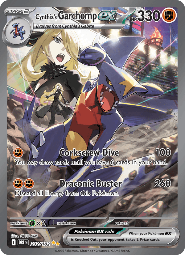 Cynthia's Garchomp ex - Destined Rivals 232 - Pokemon trading card