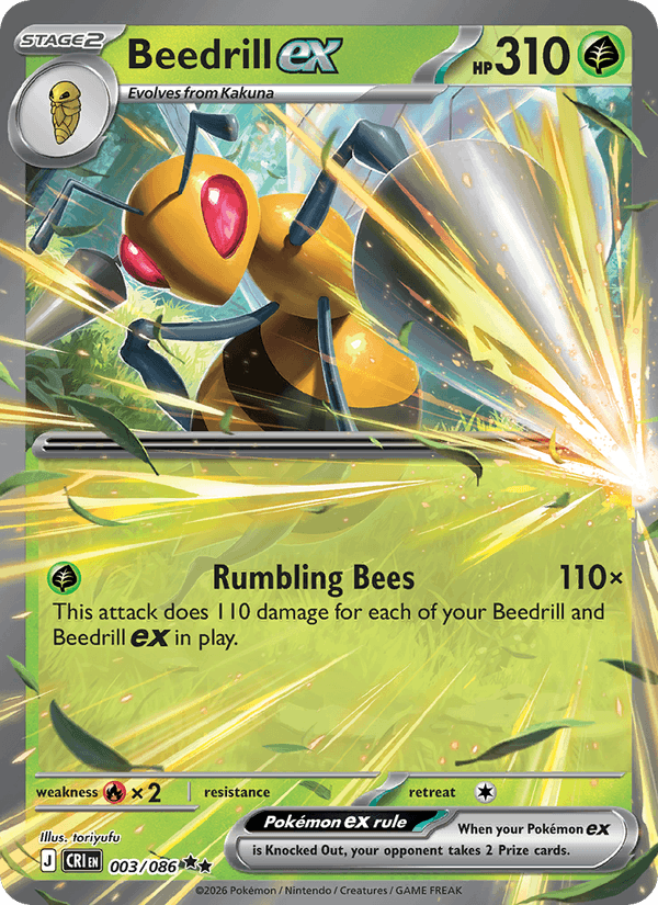 Beedrill ex - Chaos Rising 003 - Pokemon trading card