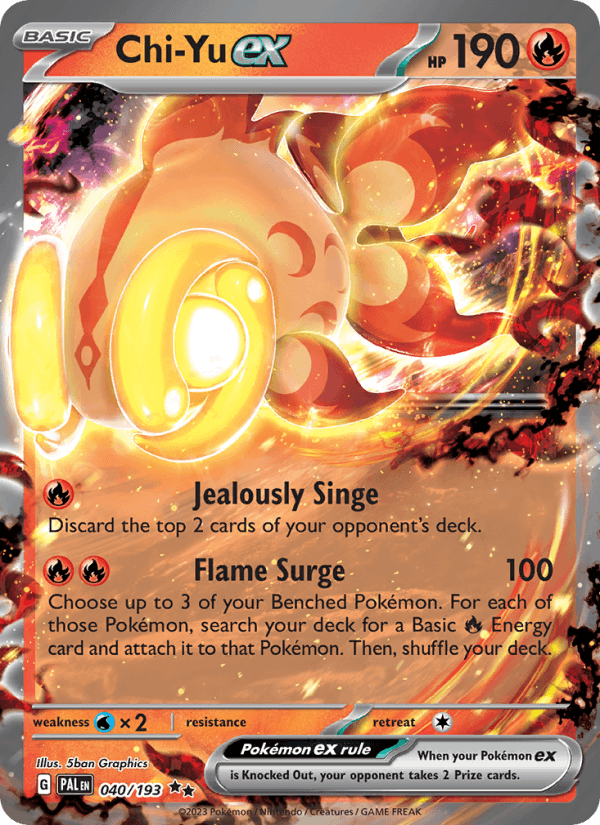 Chi-Yu ex - Paldea Evolved 040 - Pokemon trading card