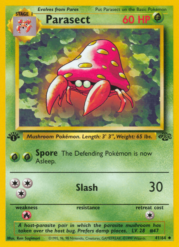 Parasect - Jungle 41 - Pokemon trading card
