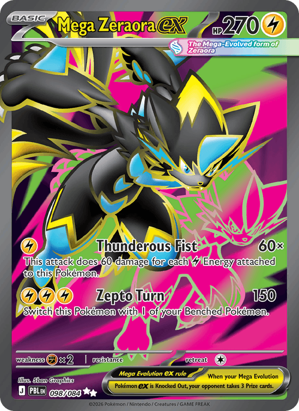 Mega Zeraora ex - Pitch Black 098 - Pokemon trading card