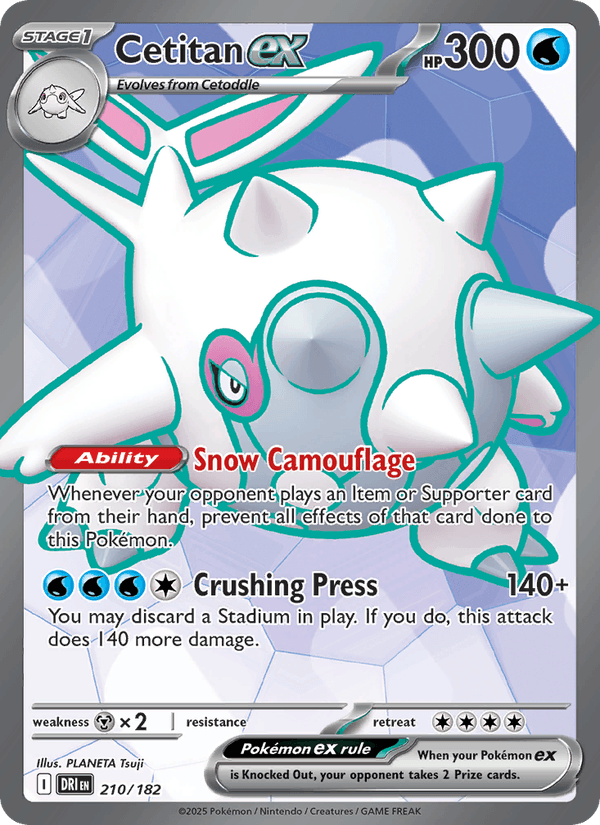 Cetitan ex - Destined Rivals 210 - Pokemon trading card