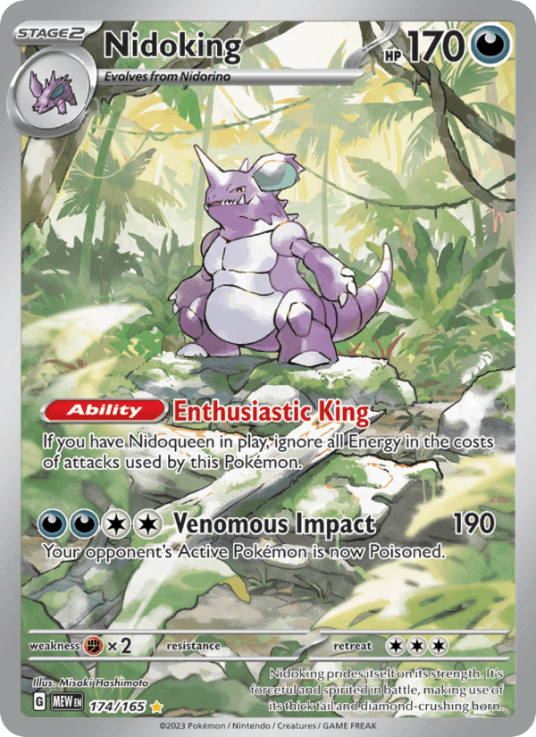 Nidoking - 151 174 - Pokemon trading card