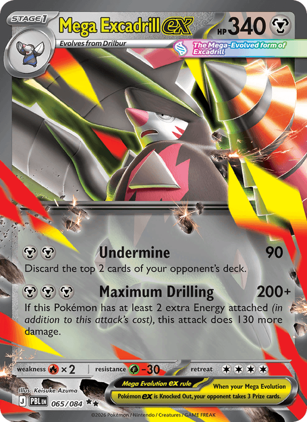 Mega Excadrill ex - Pitch Black 065 - Pokemon trading card