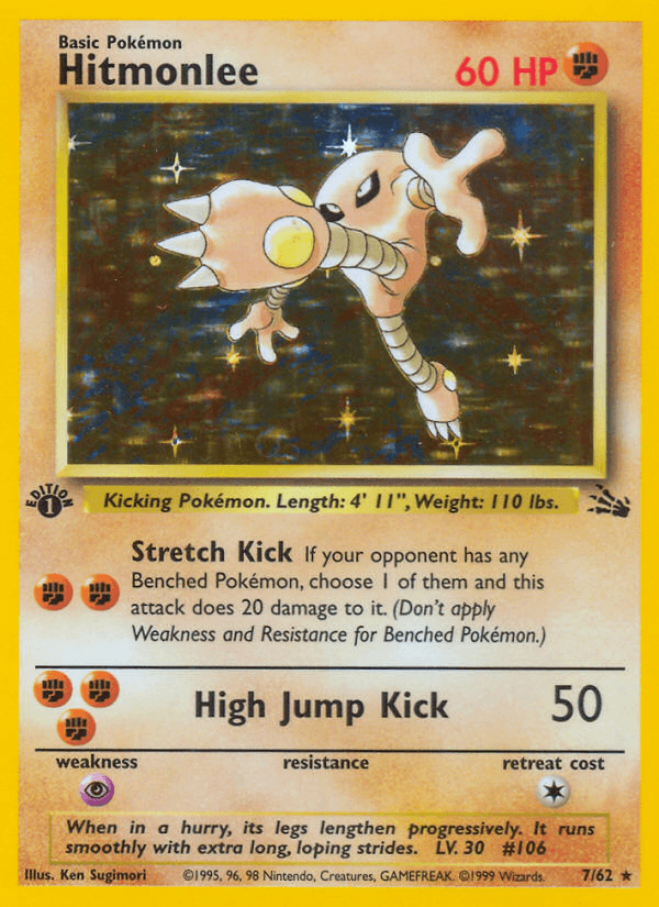 Hitmonlee - Fossil 7 - Pokemon trading card