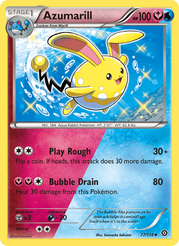 Azumarill - Steam Siege 77 - Pokemon trading card