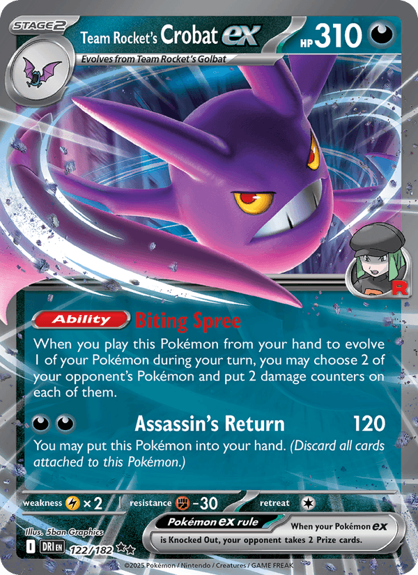 Team Rocket's Crobat ex - Destined Rivals 122 - Pokemon trading card
