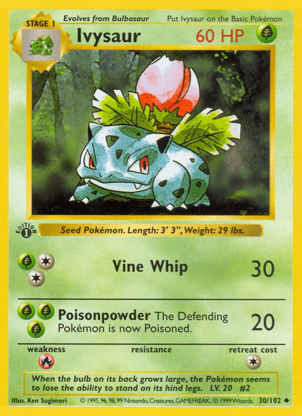 Ivysaur - Base Set 30 - Pokemon trading card