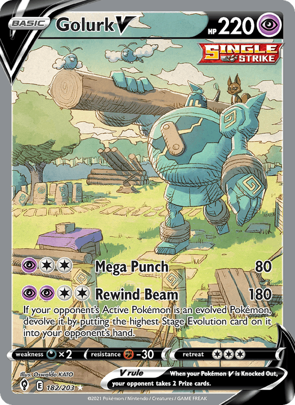 Golurk V - Evolving Skies 182 - Pokemon trading card