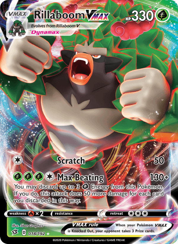 Rillaboom VMAX - Rebel Clash 18 - Pokemon trading card