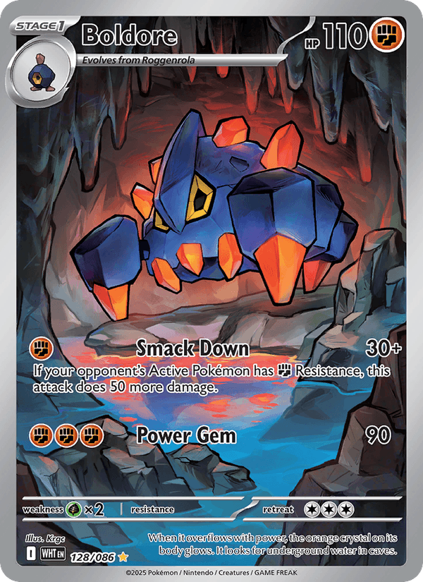 Boldore - White Flare 128 - Pokemon trading card