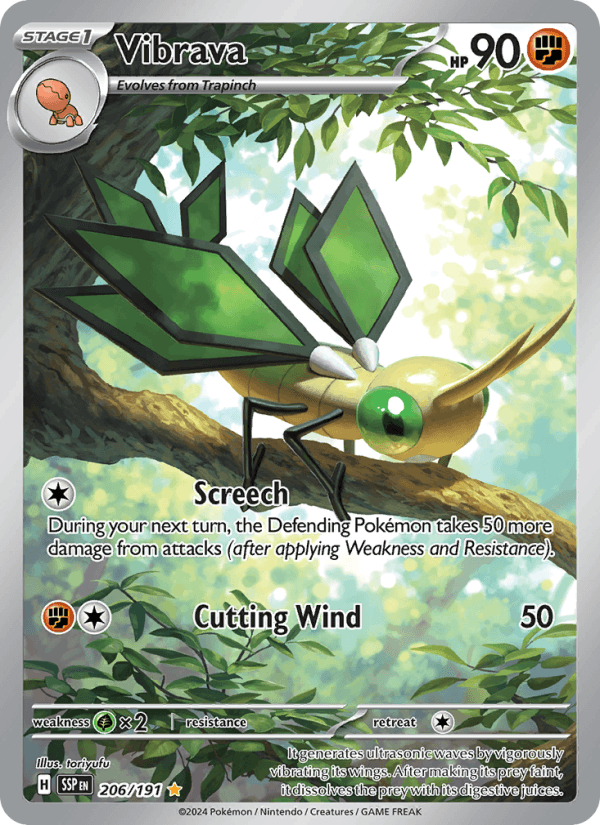Vibrava - Surging Sparks 206 - Pokemon trading card