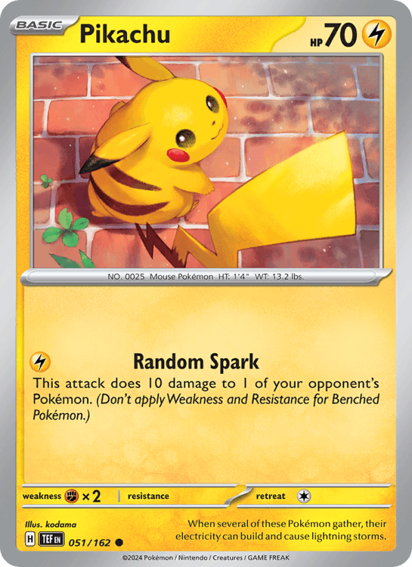 Pikachu - Temporal Forces 051 - Pokemon trading card