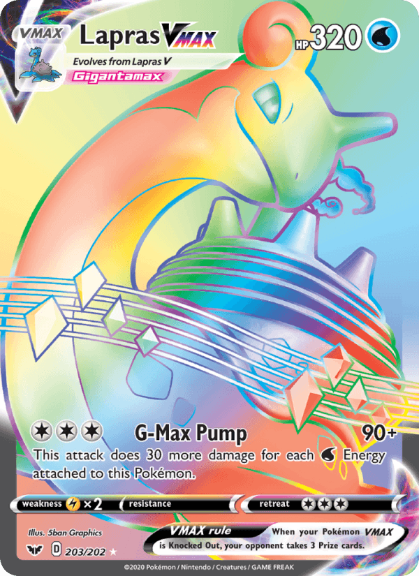 Lapras VMAX - Sword & Shield 203 - Pokemon trading card