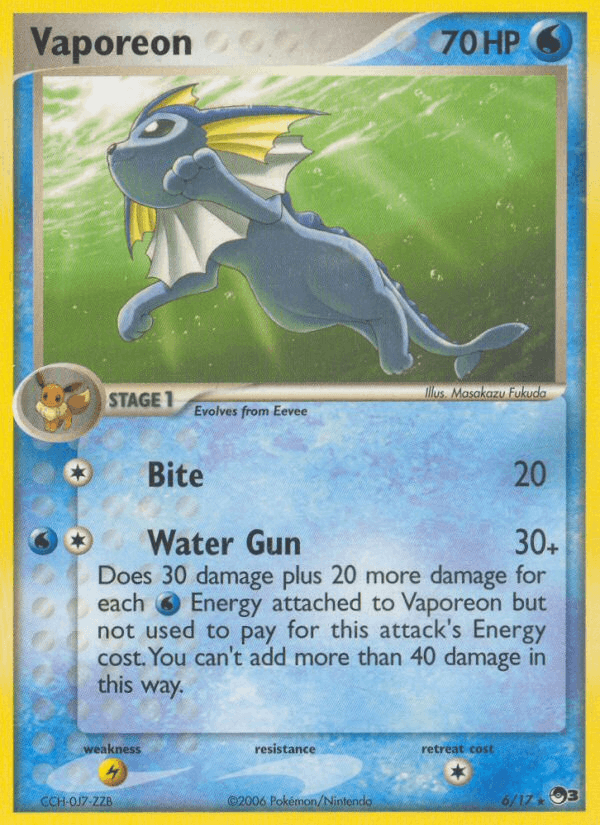 Vaporeon - POP Series 3 6 - Pokemon trading card