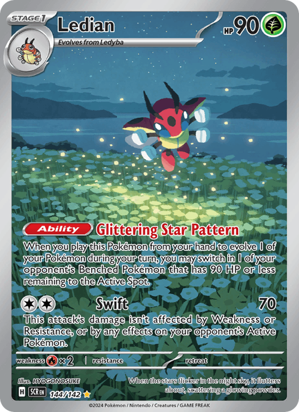Ledian - Stellar Crown 144 - Pokemon trading card