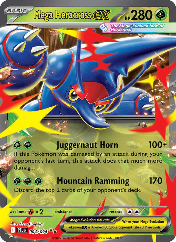 Mega Heracross ex - Phantasmal Flames 004 - Pokemon trading card