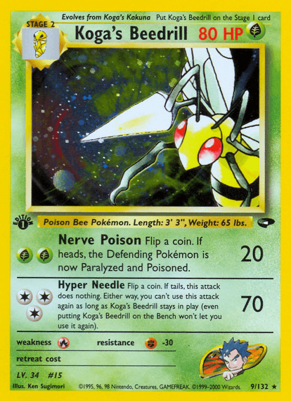 Koga's Beedrill - Gym Challenge 9 - Pokemon trading card