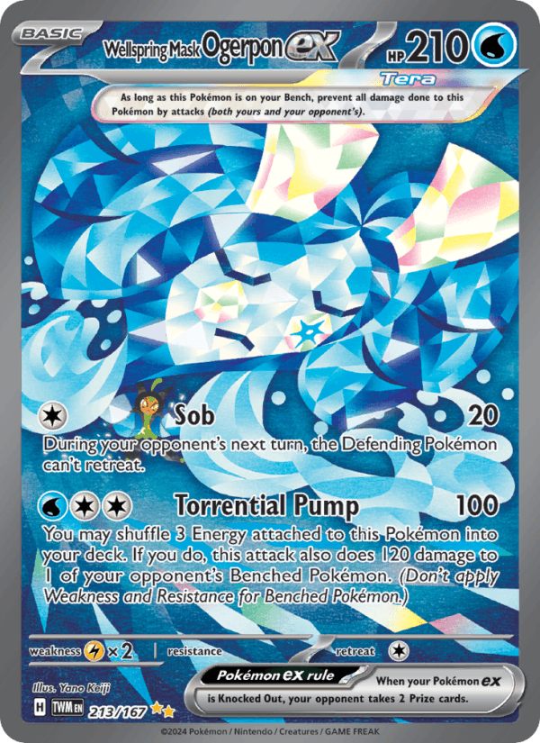 Wellspring Mask Ogerpon ex - Twilight Masquerade 213 - Pokemon trading card