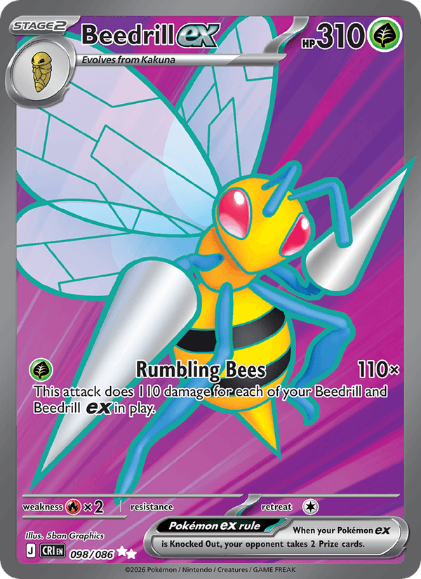 Beedrill ex - Chaos Rising 098 - Pokemon trading card