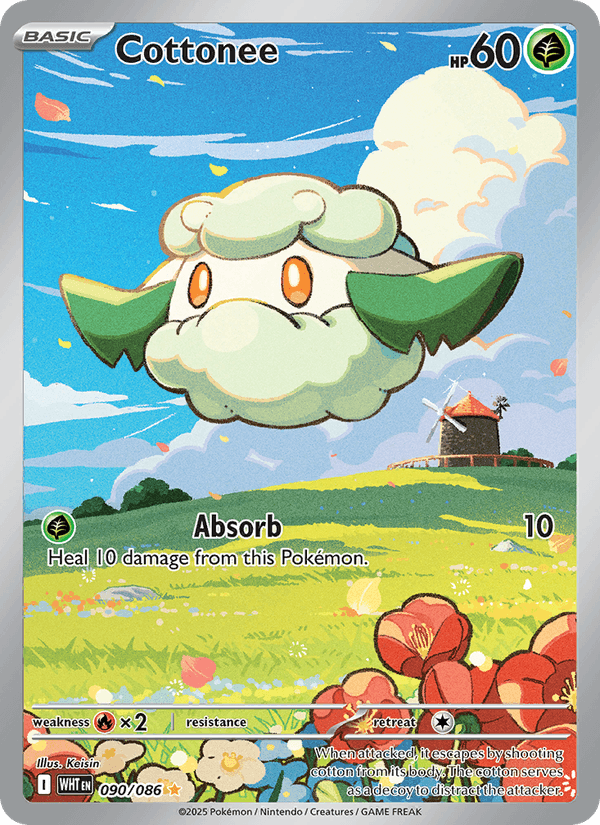 Cottonee - White Flare 090 - Pokemon trading card
