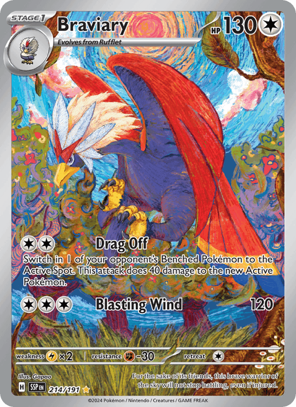 Braviary - Surging Sparks 214 - Pokemon trading card