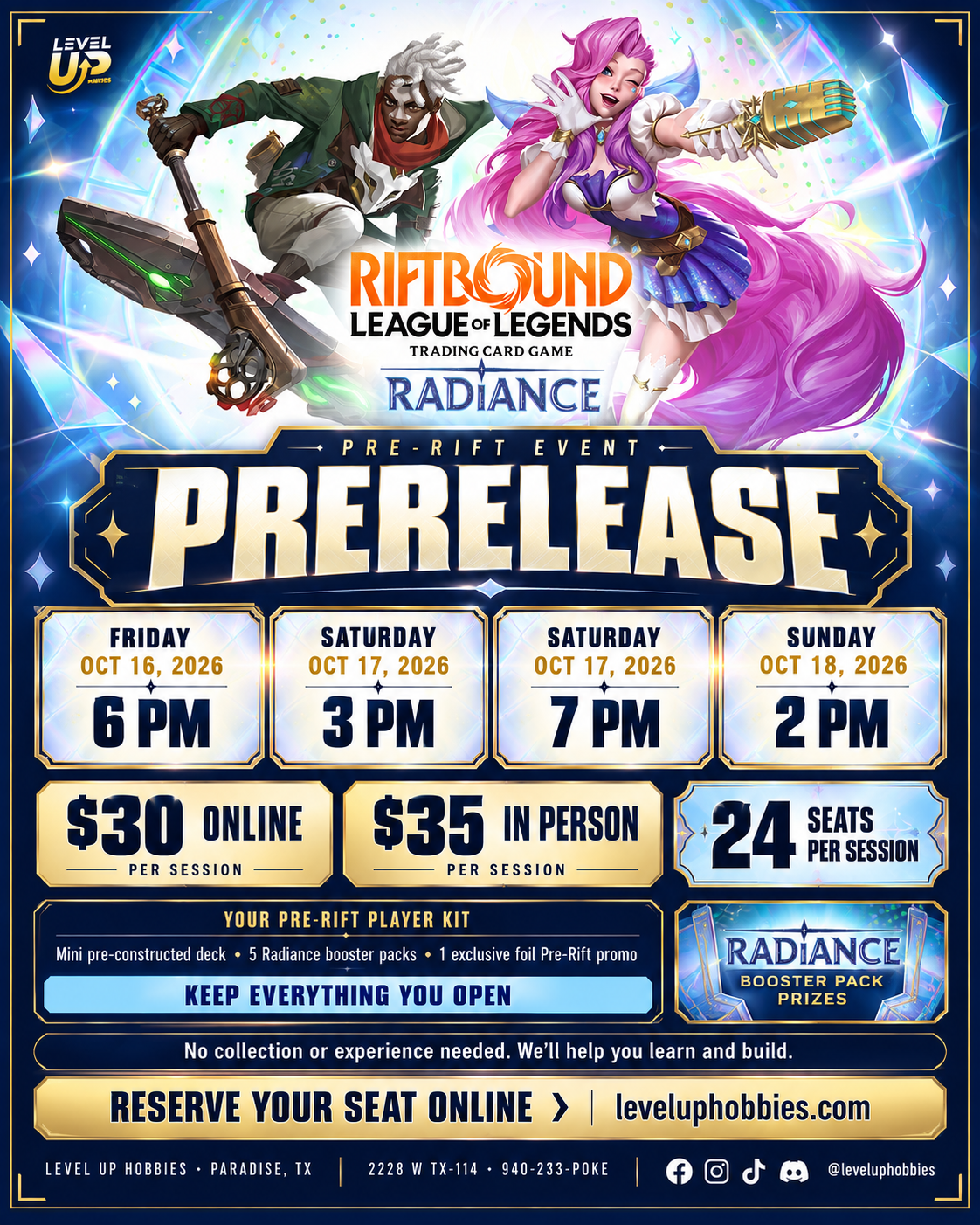 Riftbound Radiance Pre-Rift Event - Friday, Saturday, Sunday 10/16-18